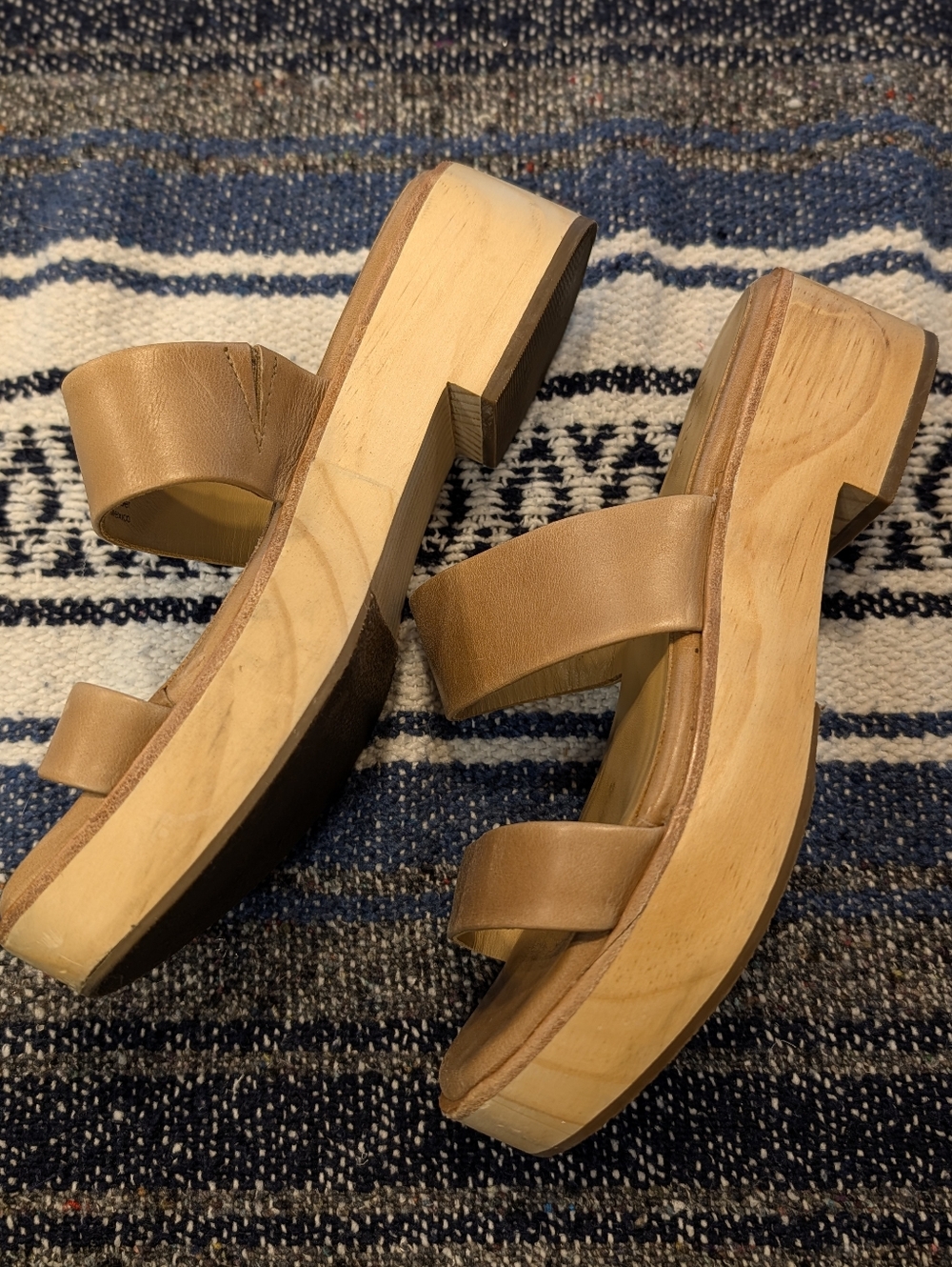 Nisolo All Day Ellie Clogs – Tan Leather Platform Sandals – Size 7.5 - Picture 8 of 11